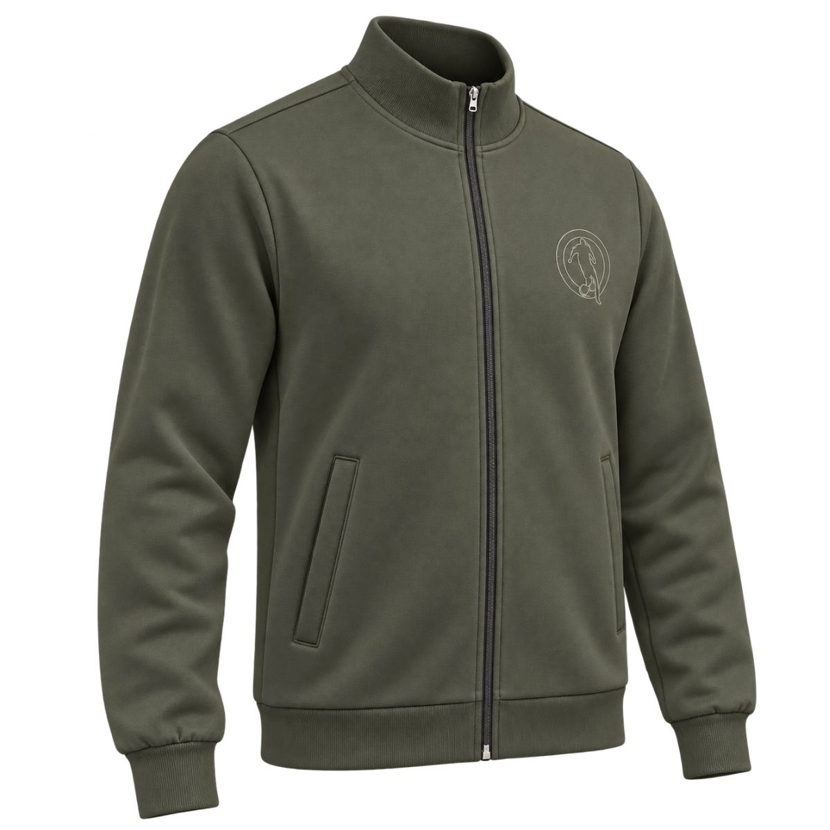 Bikkembergs Felpa Uomo Full Zip Verde Militare – BMF1967 - immagine 2