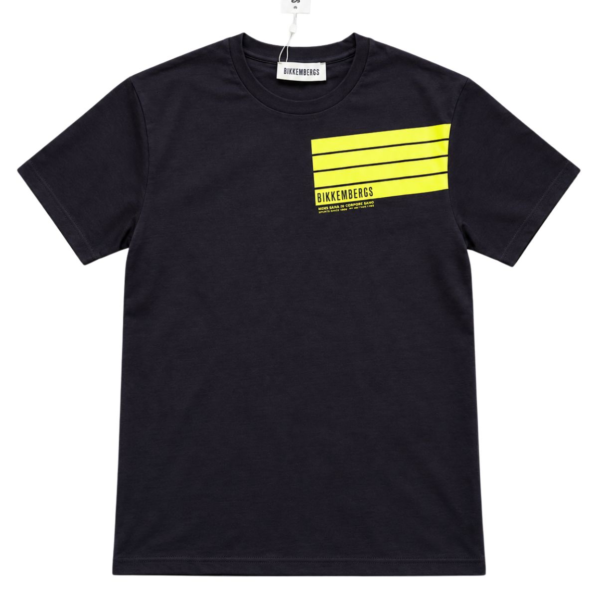 Bikkembergs T-Shirt Uomo Nera con Stampa Gialla - BMT1935 - immagine 2