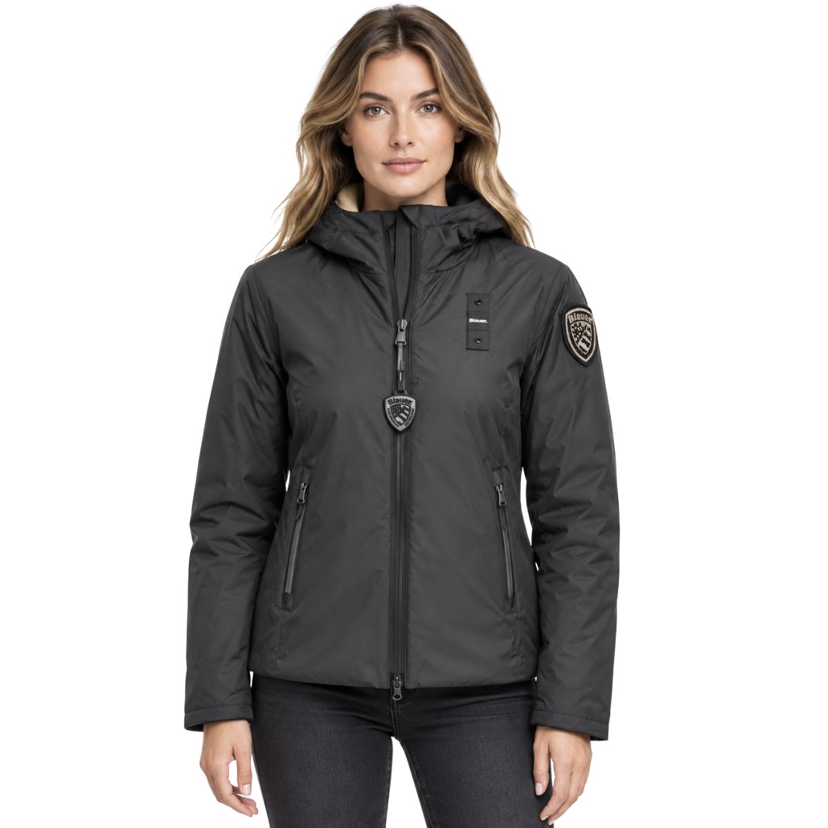 Blauer Donna ERIE 26WBLDC11058 – Giubbotto con Cappuccio Nero