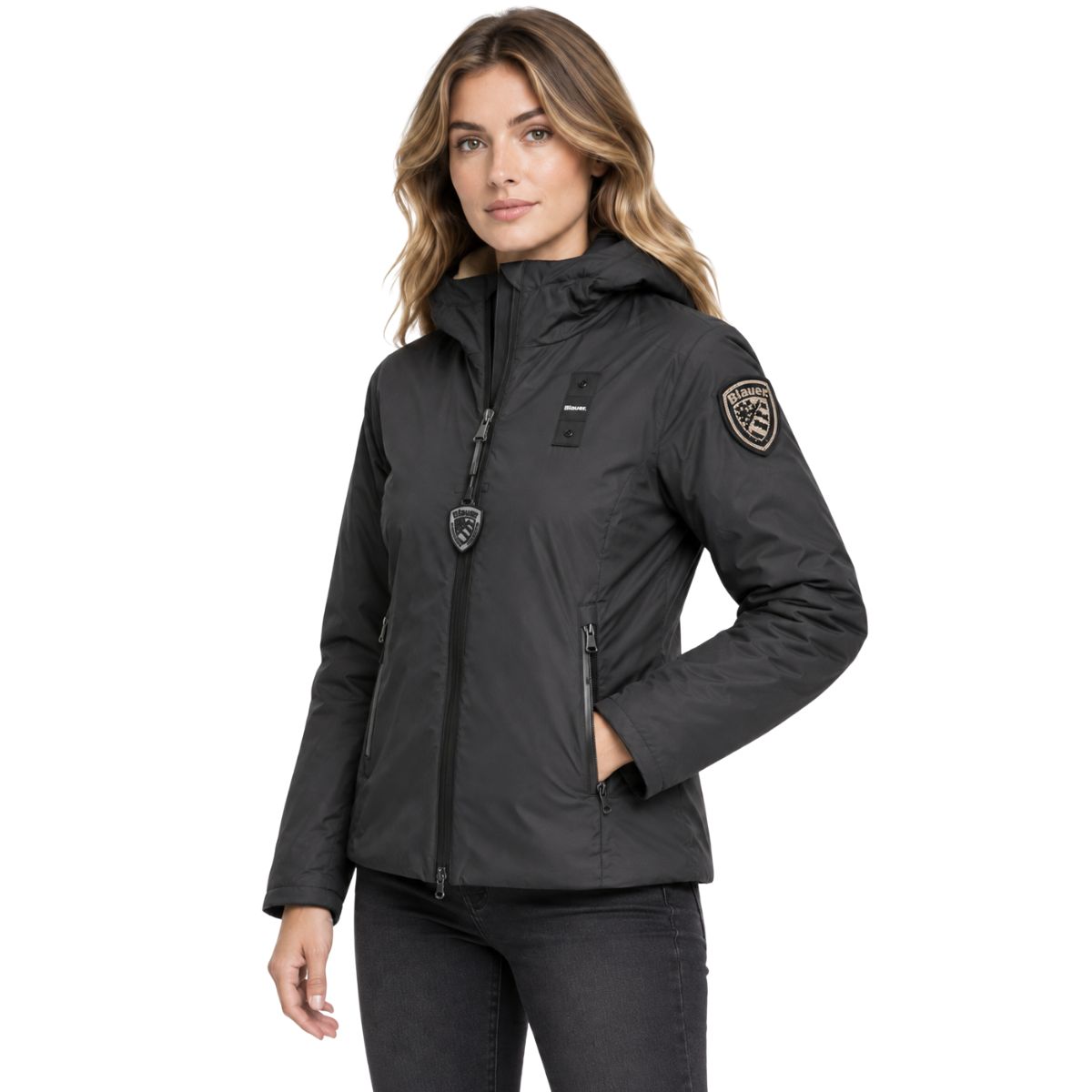 Blauer Donna ERIE 26WBLDC11058 – Giubbotto con Cappuccio Nero - immagine 2