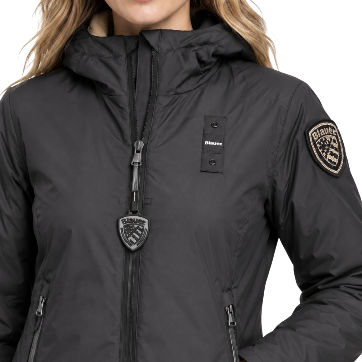 Blauer Donna ERIE 26WBLDC11058 – Giubbotto con Cappuccio Nero - immagine 4