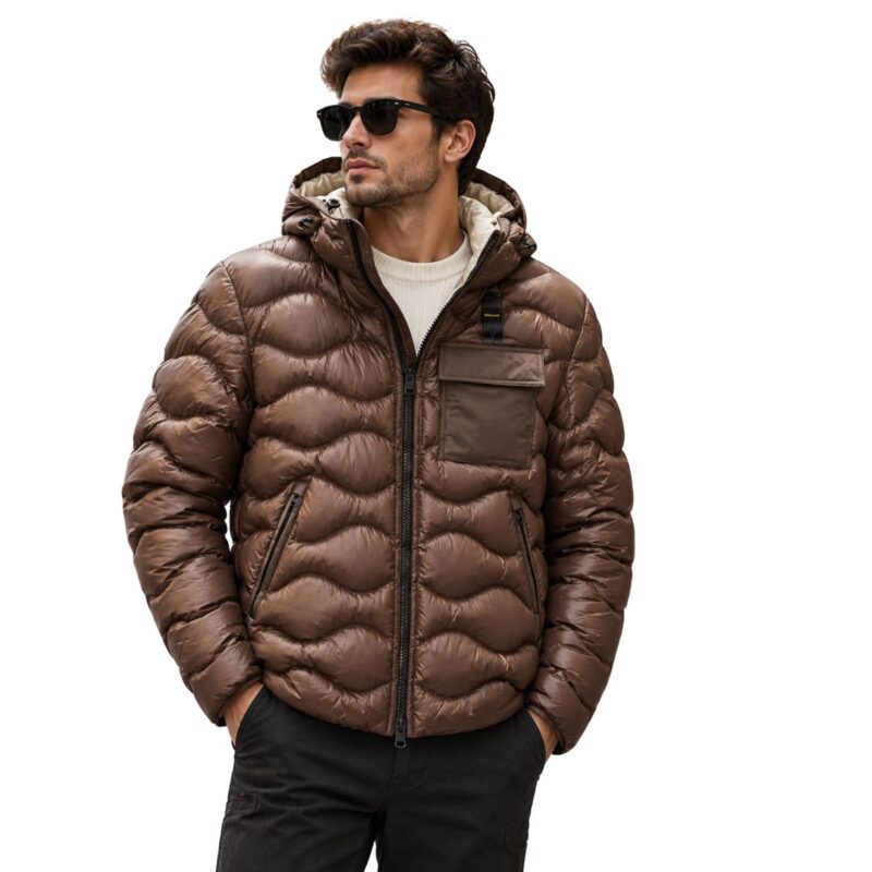 Giubbotto Uomo Blauer Bryant 26WBLUC02053-005958 – Marrone con Interno Grigio Nebbia