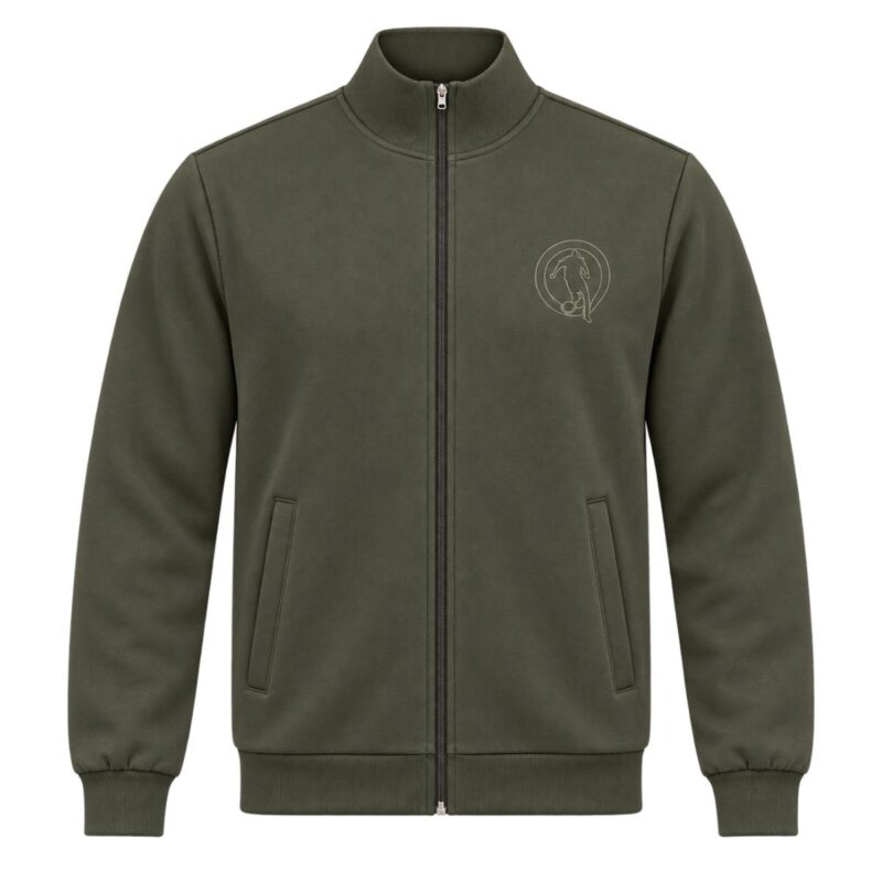 Bikkembergs Felpa Uomo Full Zip Verde Militare – BMF1967