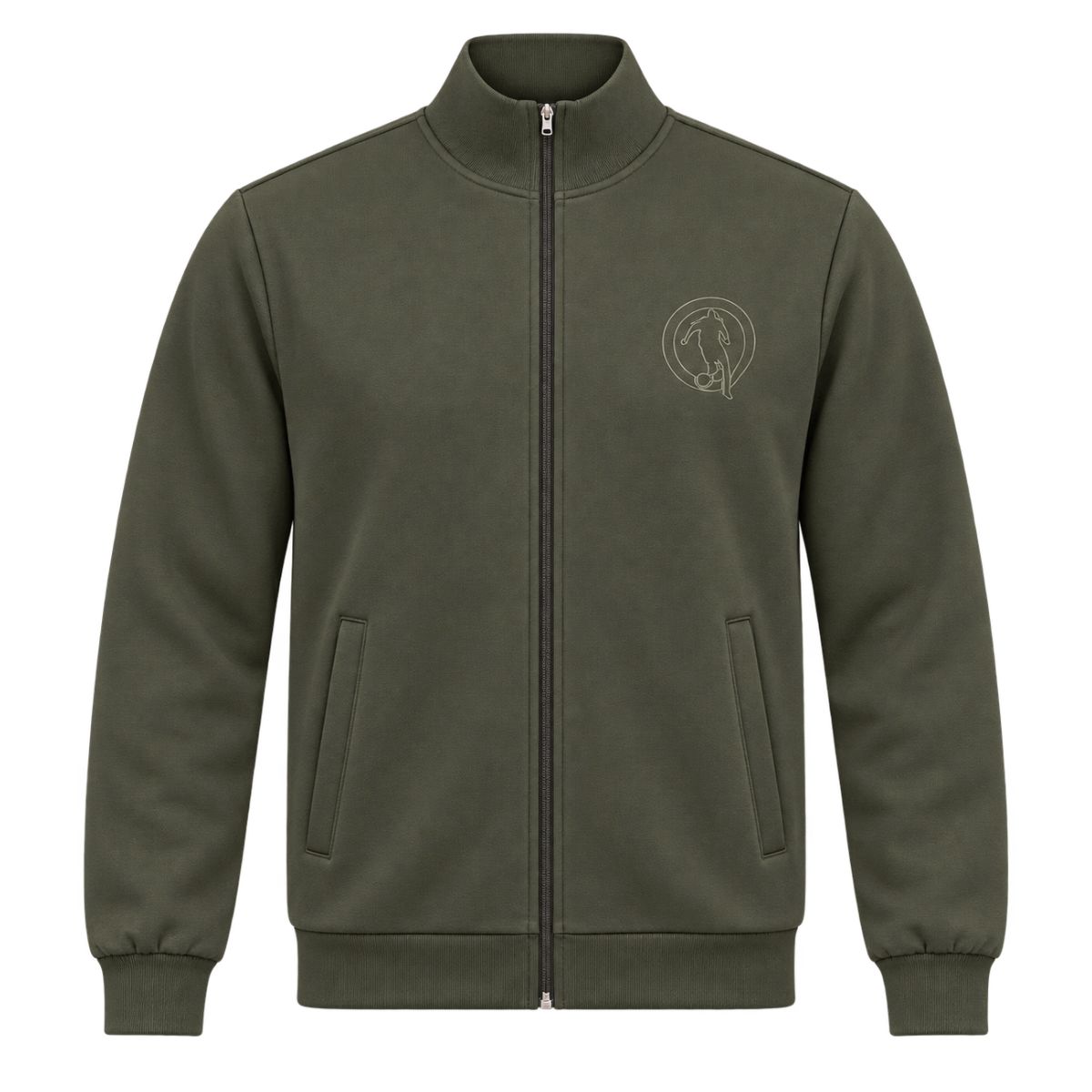 Bikkembergs Felpa Uomo Full Zip Verde Militare – BMF1967