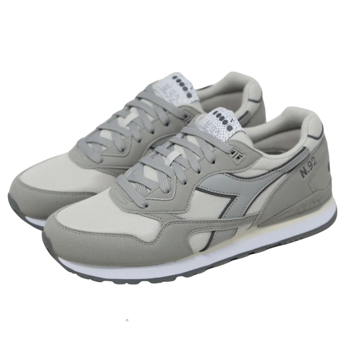 Diadora N.92 Sneakers uomo – colore bianco ghiaccio e grigio chiaro (Antarctica/Drizzle) - immagine 2